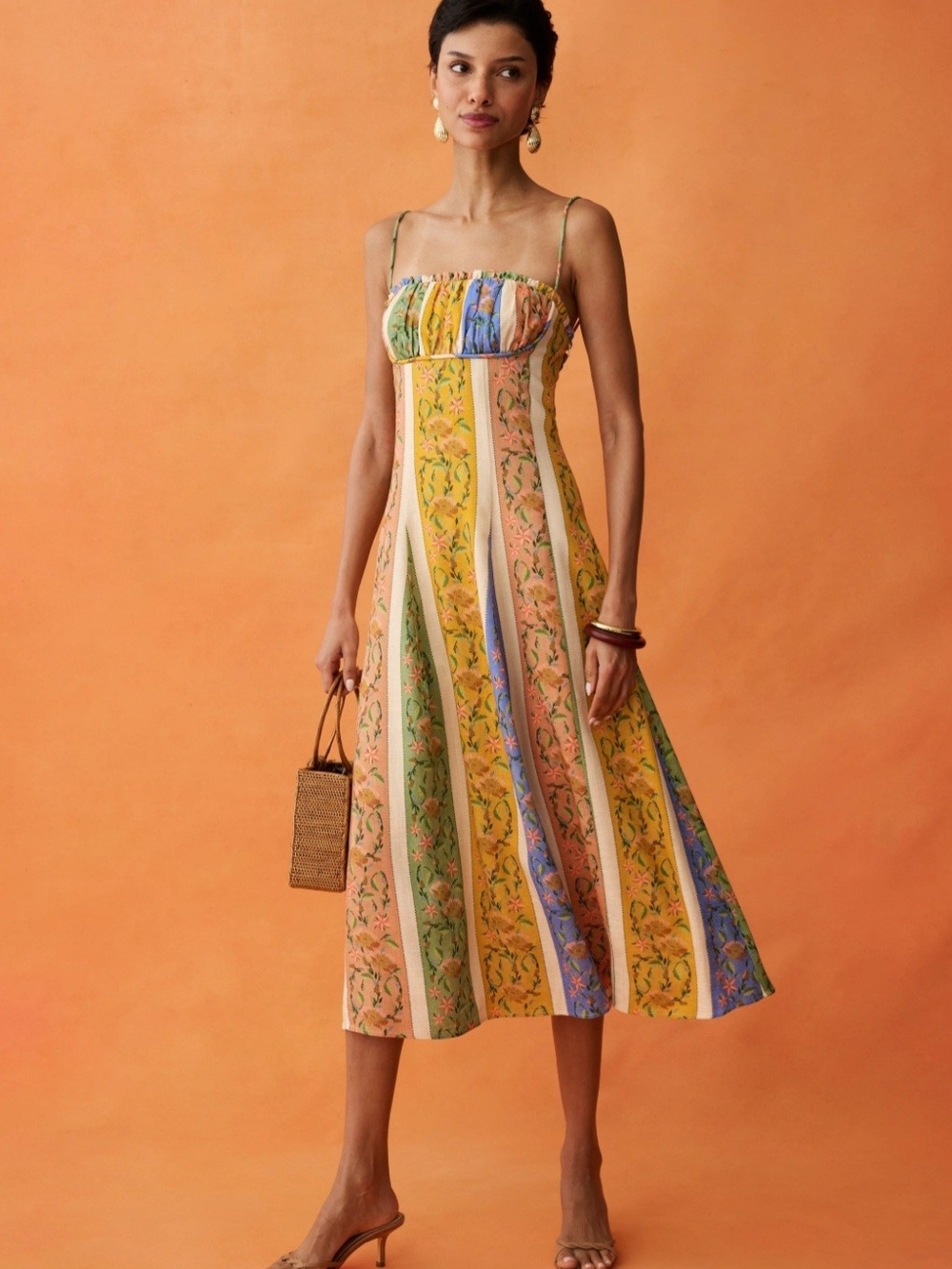 Few Moda Anaya Rainey Striped Floral Midi Sundress in Multicolor